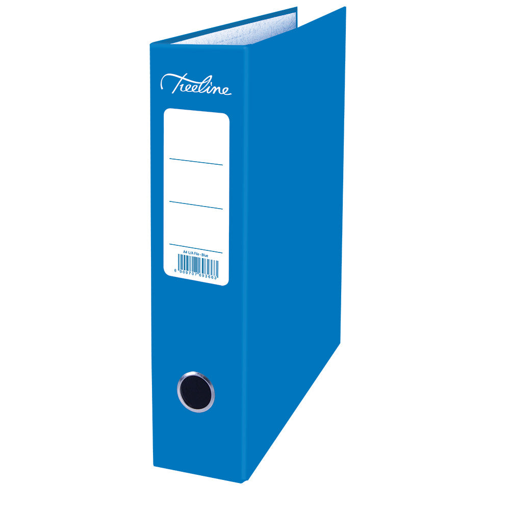 A4 Lever Arch File - Mottled Board with Metal Compressor - 317mm height - 80mm Spine - Blue
