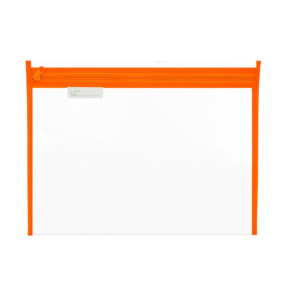 Book Bag A4 Thick PVC with Coloured Zip - Assorted
