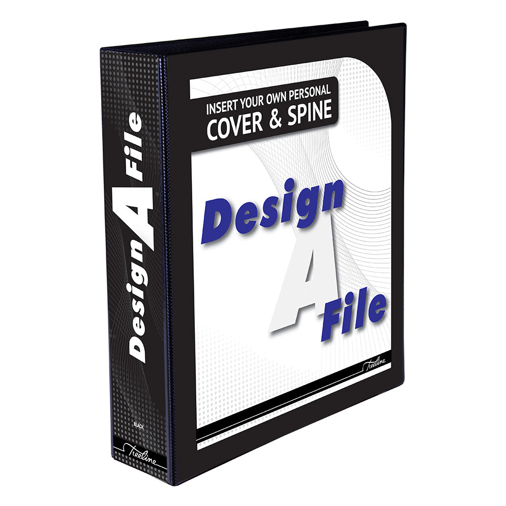A4 2D Ring Design-A-File PVC with Overlay & Inside Pocket - 50mm - Black