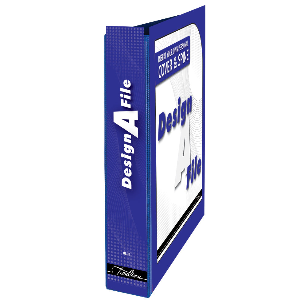 A4 Mini Lever Arch Design-A-File PVC with Overlay & Inside Pocket - 40mm - Blue