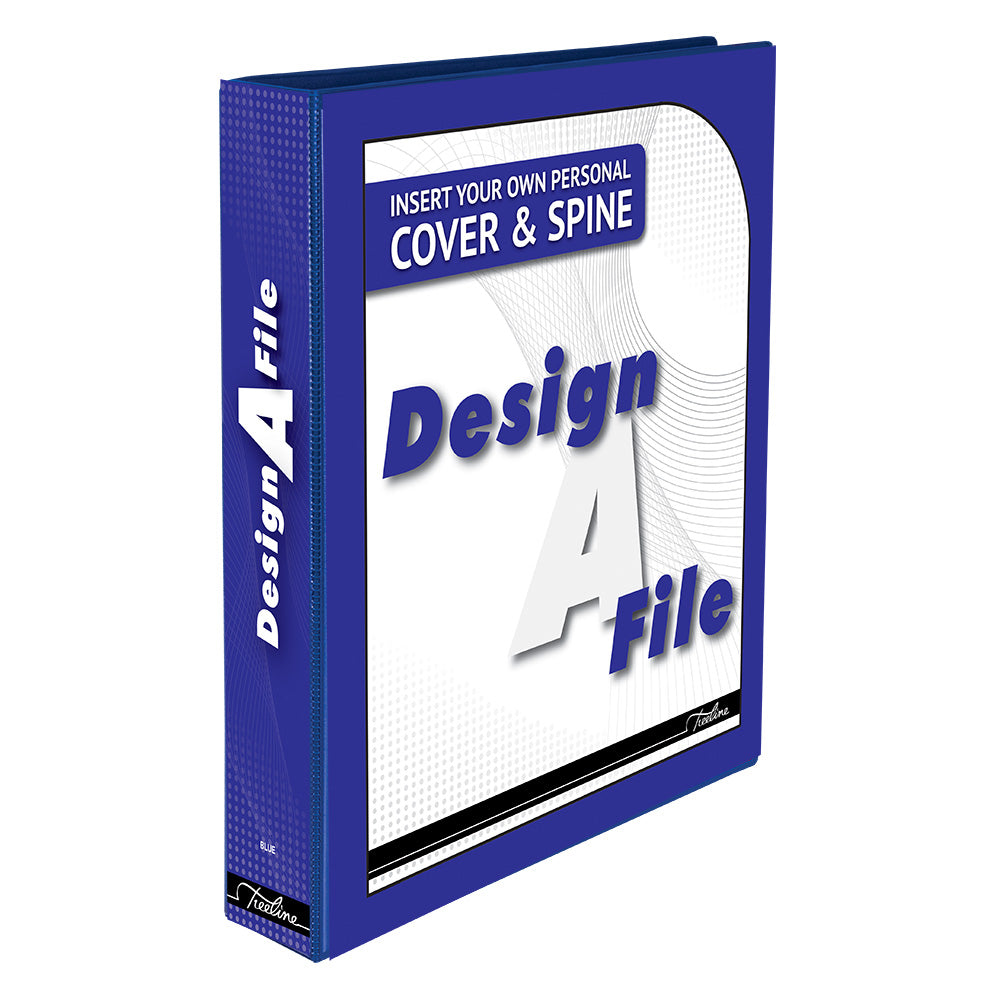 A4 2D Ring Design-A-File PVC with Overlay & Inside Pocket - 40mm - Blue