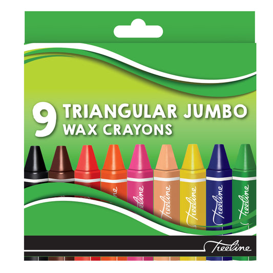 Wax Crayons - Triangular - Jumbo - 9 piece