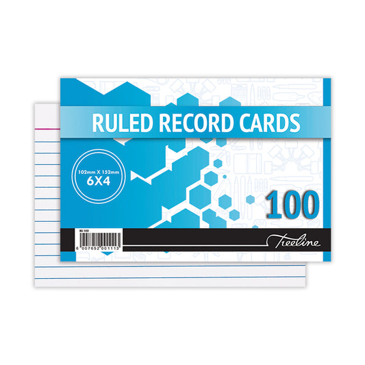 Ruled Record Cards 6x4 (102x152mm) 100 pages