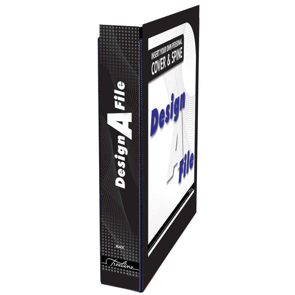 A4 Mini Lever Arch Design-A-File PVC with Overlay & Inside Pocket - 40mm - Black