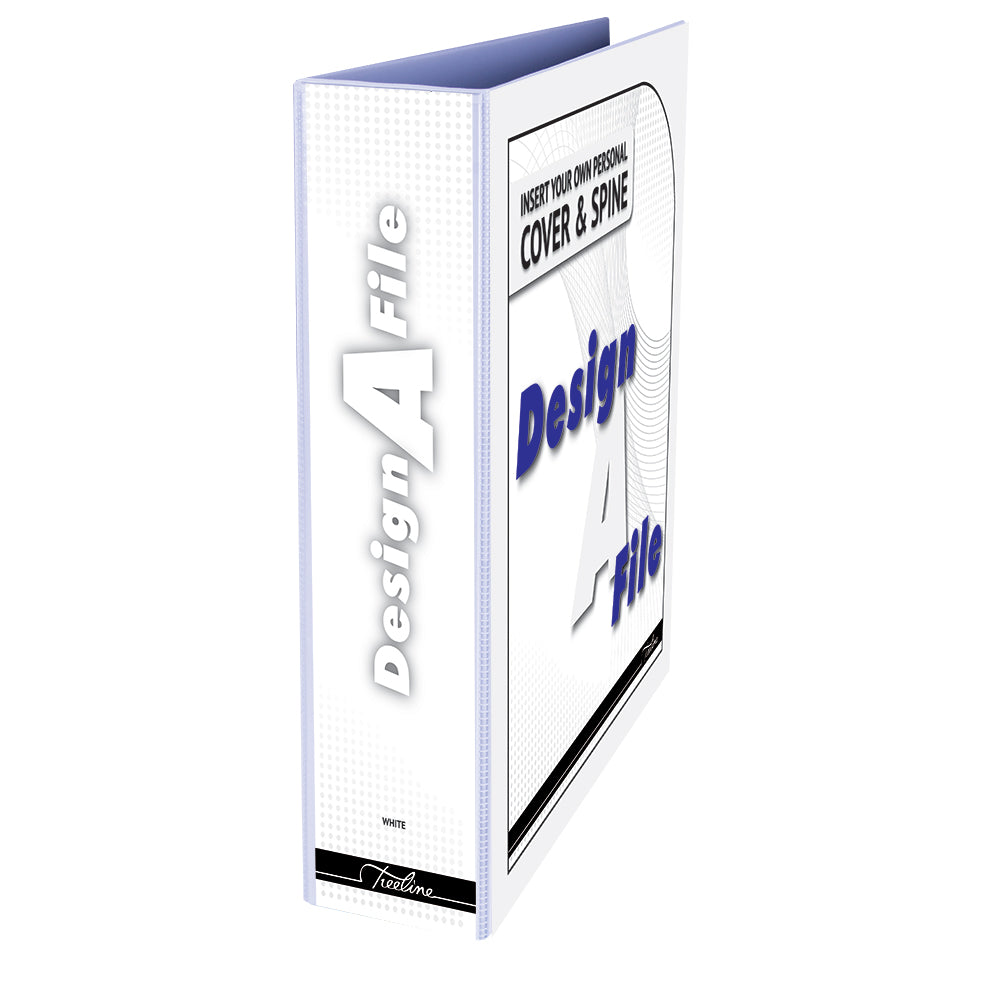 A4 Lever Arch Design-A-File PVC with Overlay & Inside Pocket - 70mm - White