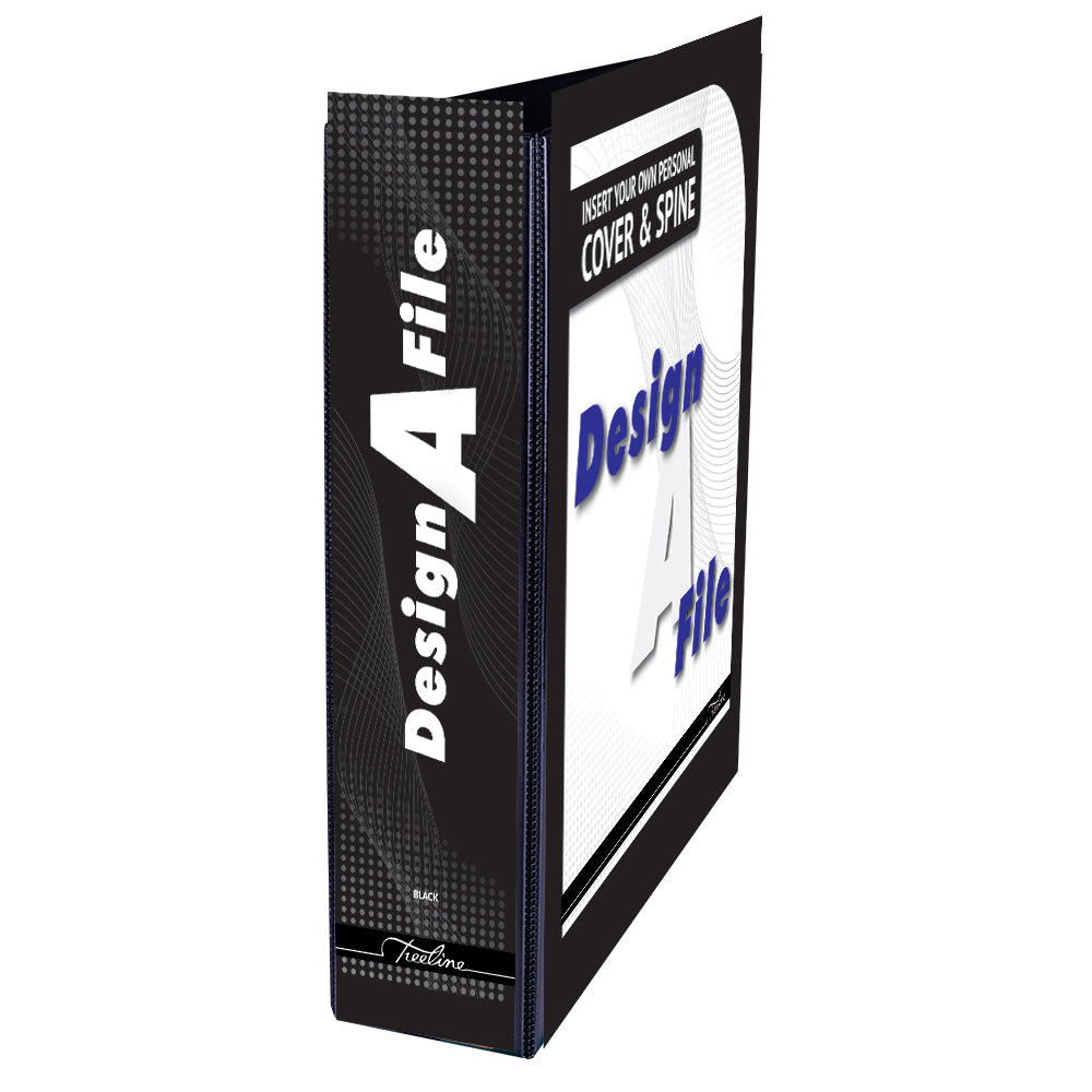 A4 Lever Arch Design-A-File PVC with Overlay & Inside Pocket - 70mm - Black