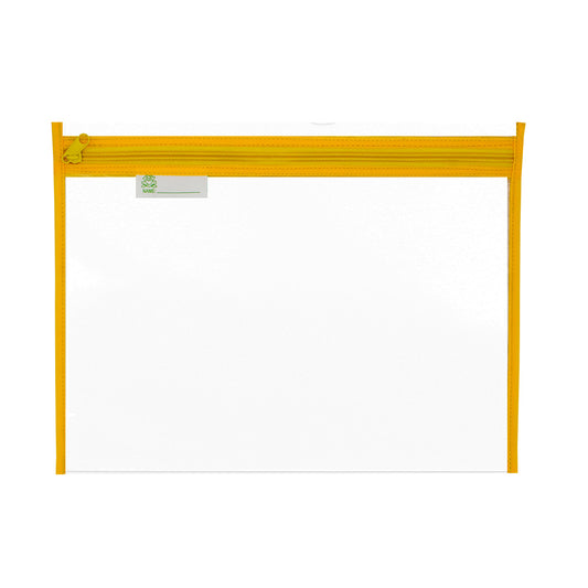 Book Bag A4 Thick PVC with Coloured Zip - Yellow