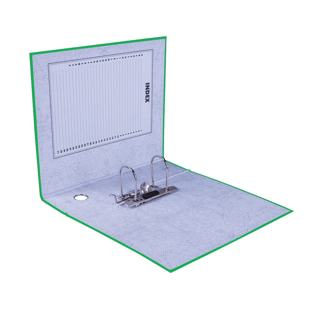 A4 Lever Arch File - Mottled Board with Metal Compressor - 317mm height - 80mm Spine - Green