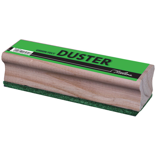 Chalkboard / Whiteboard Duster - Wooden with Green Felt - 150x40mm