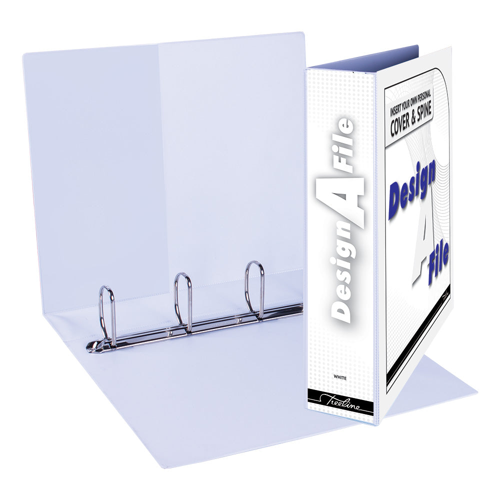 A4 4D Ring Design-A-File PVC with Overlay & Inside Pocket - 50mm - White