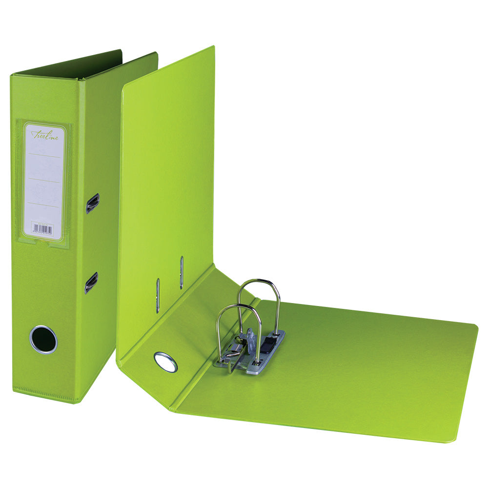 A4 PVC Lever Arch File Reinforced Base with Rado Mechanism - 70mm - Lime Green
