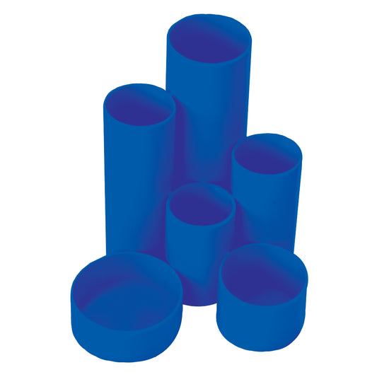 Desktop Organizer PVC Round 6 Cylinders - Blue