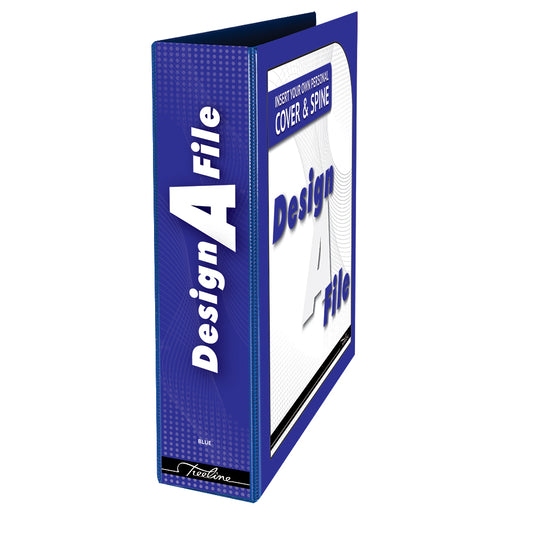 A4 4D Ring Design-A-File PVC with Overlay & Inside Pocket - 50mm - Blue