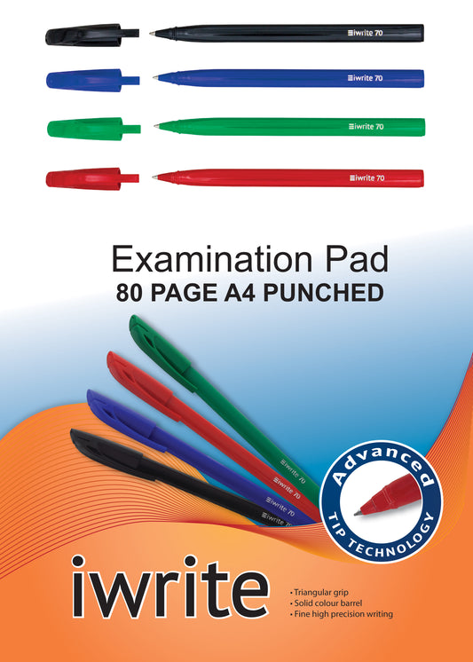 Exam Pad A4 Feint & Margin - Punched - 60gsm - 80 pages
