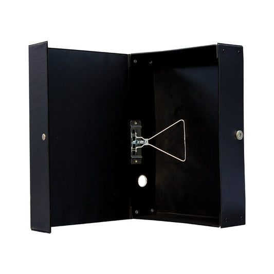 Spring Clip Box File PVC Magnetic Stud to Close - Black