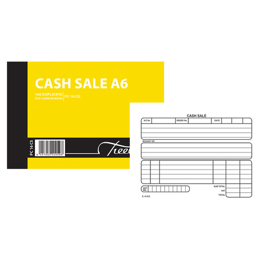 A6 Pen Carbon Book Duplicate 100's Cash Sale Landscape