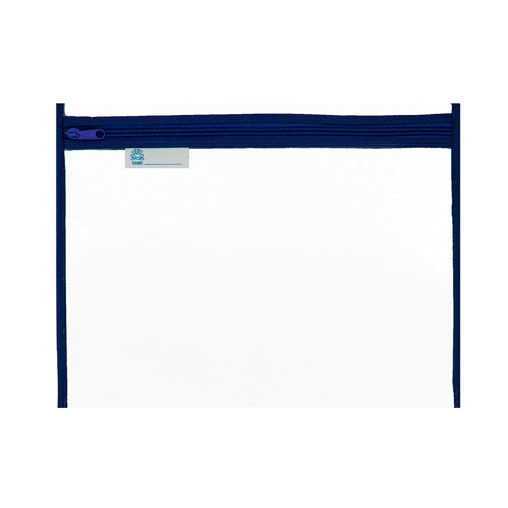 Book Bag A4 Thick PVC with Coloured Zip - Assorted