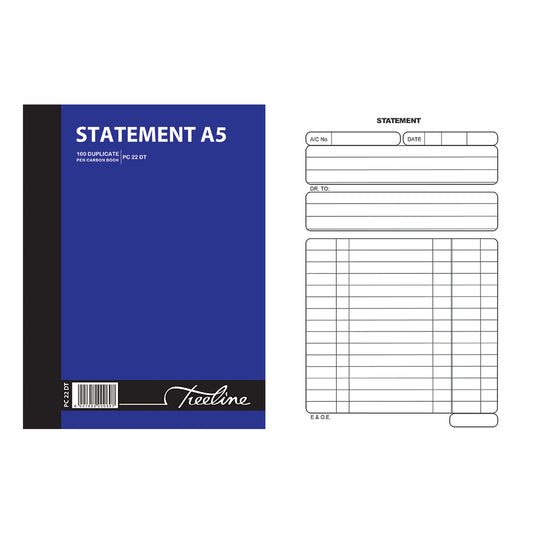 A5 Pen Carbon Book Duplicate 100's - Statement
