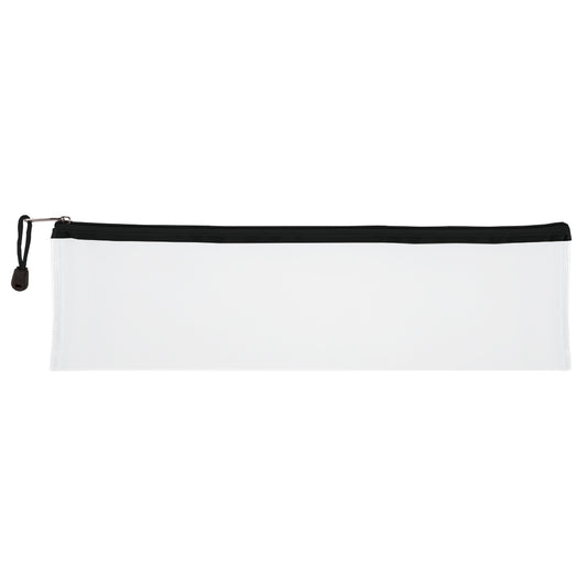 Transparent Pencil Bag with Coloured Zip - 33cm - Black