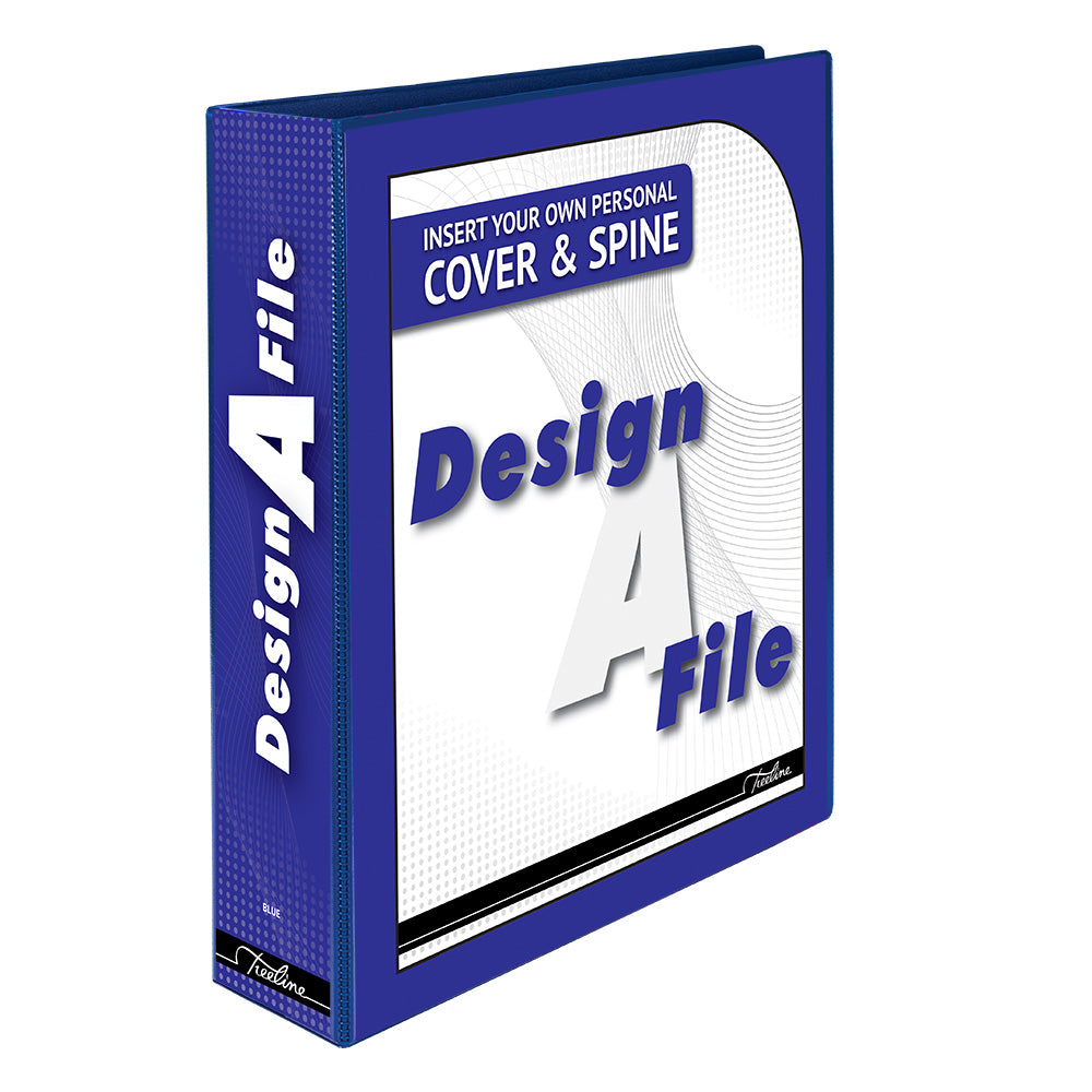 A4 4D Ring Design-A-File PVC with Overlay & Inside Pocket - 50mm - Blue