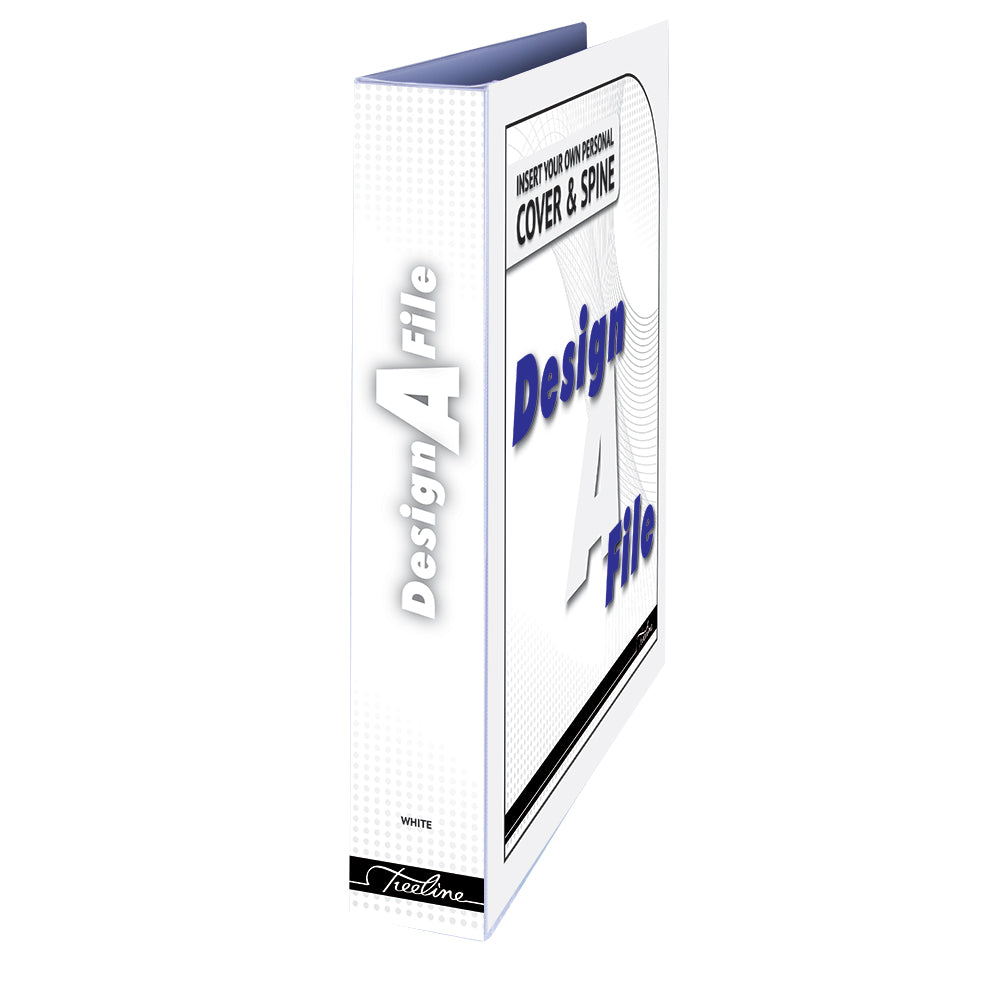 A4 Mini Lever Arch Design-A-File PVC with Overlay & Inside Pocket - 40mm - White