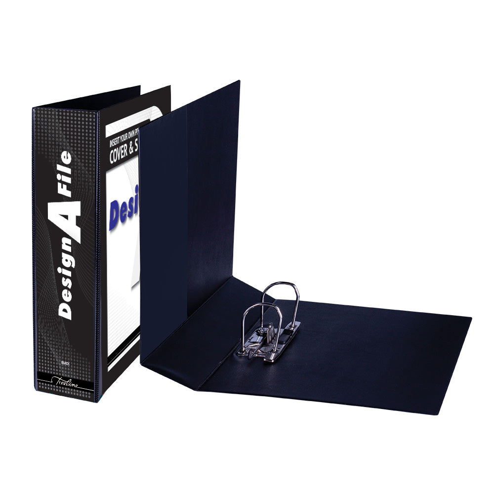 A4 Lever Arch Design-A-File PVC with Overlay & Inside Pocket - 70mm - Black