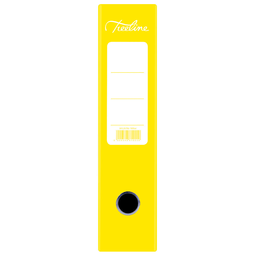 A4 Lever Arch File - Mottled Board with Metal Compressor - 317mm height - 80mm Spine - Yellow