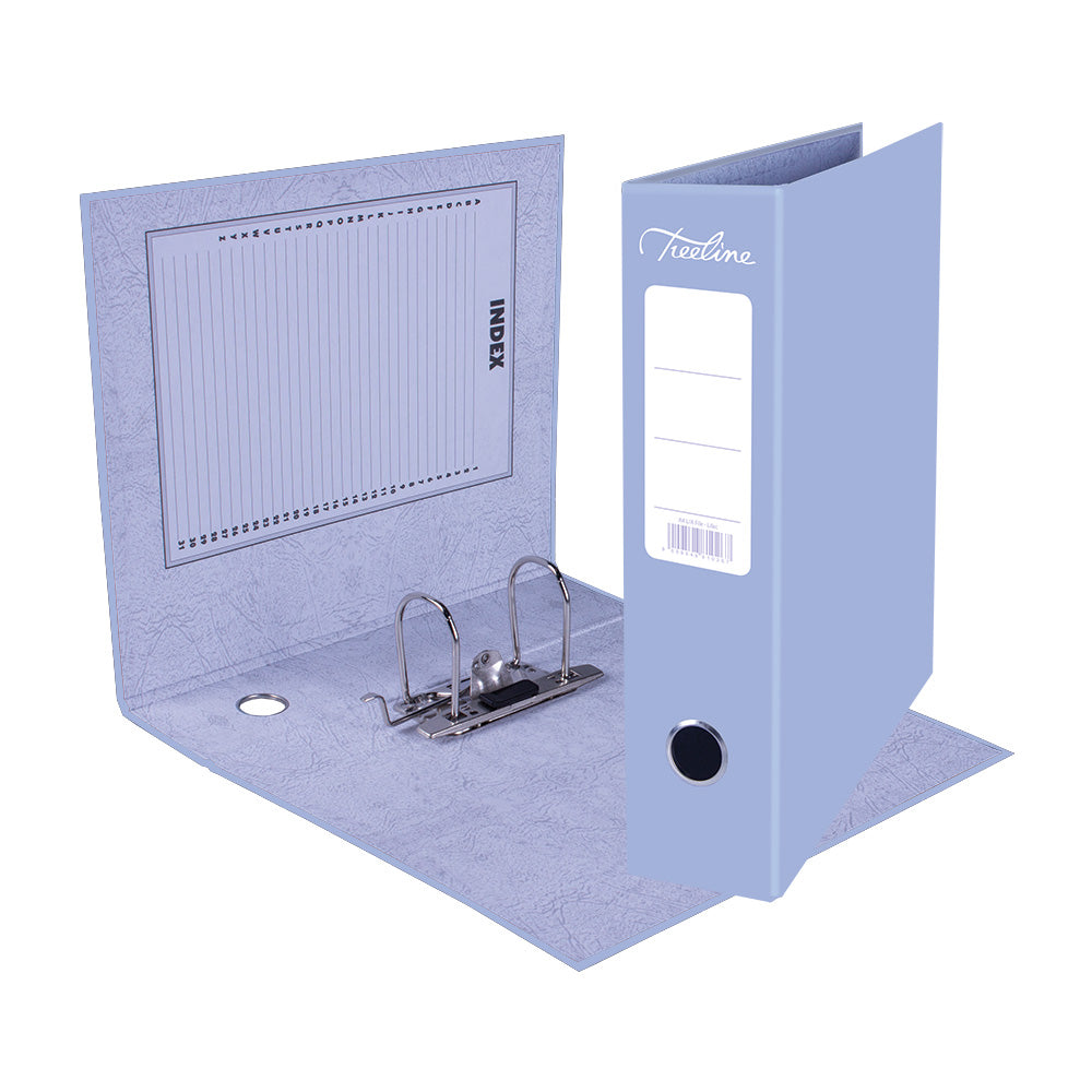 A4 Lever Arch File - Mottled Board with Metal Compressor - 317mm height - 80mm Spine - Lilac