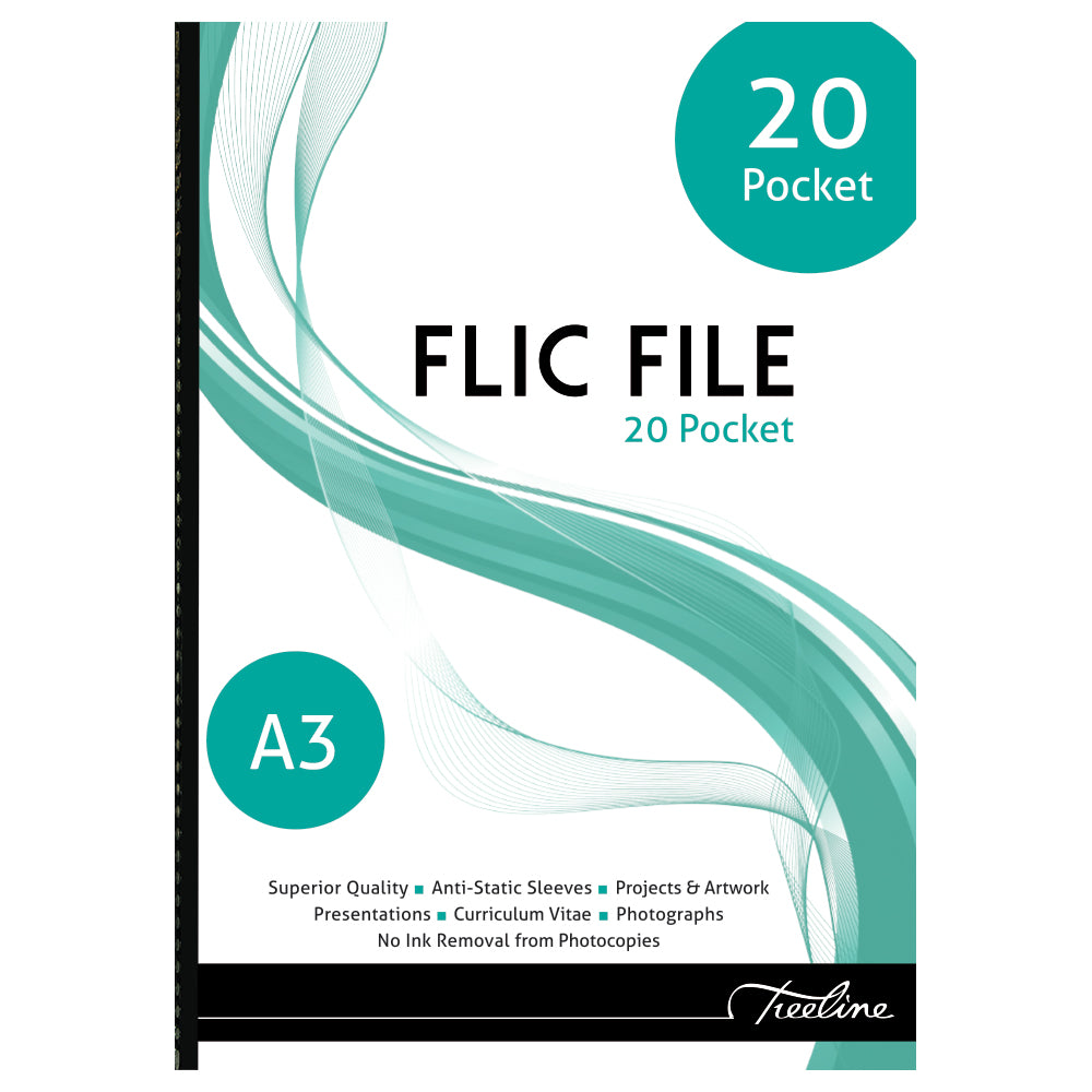 A3 Flic File with Welded Spine - 50 Micron - 20 Pocket