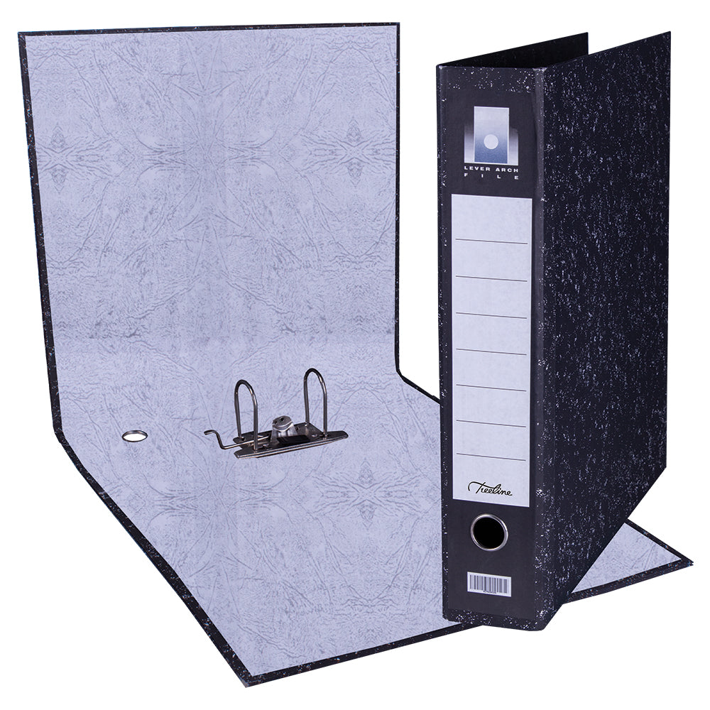 A3 Lever Arch File Mottled Board Brief Upright with Metal Compressor - 424mm height - 80mm Spine 1