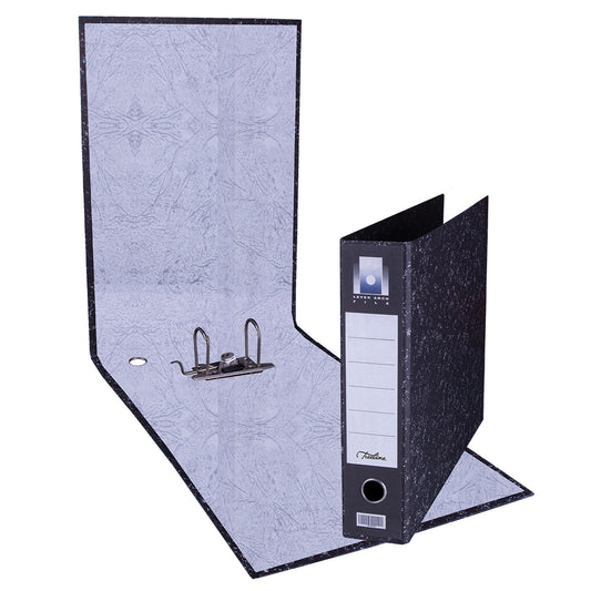 A3 Oblong Lever Arch File Mottled Board Brief Oblong with Metal Compressor - 346mm height - 80mm Spine 1