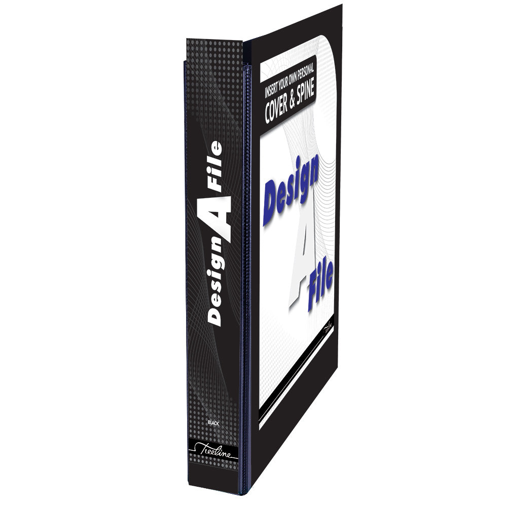 A4 2D Ring Design-A-File PVC with Overlay & Inside Pocket - 25mm - Black 2