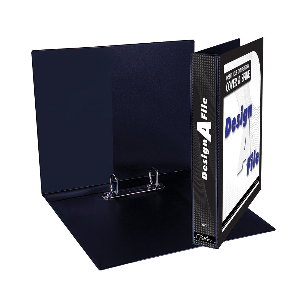 A4 2D Ring Design-A-File PVC with Overlay & Inside Pocket - 25mm - Black 6