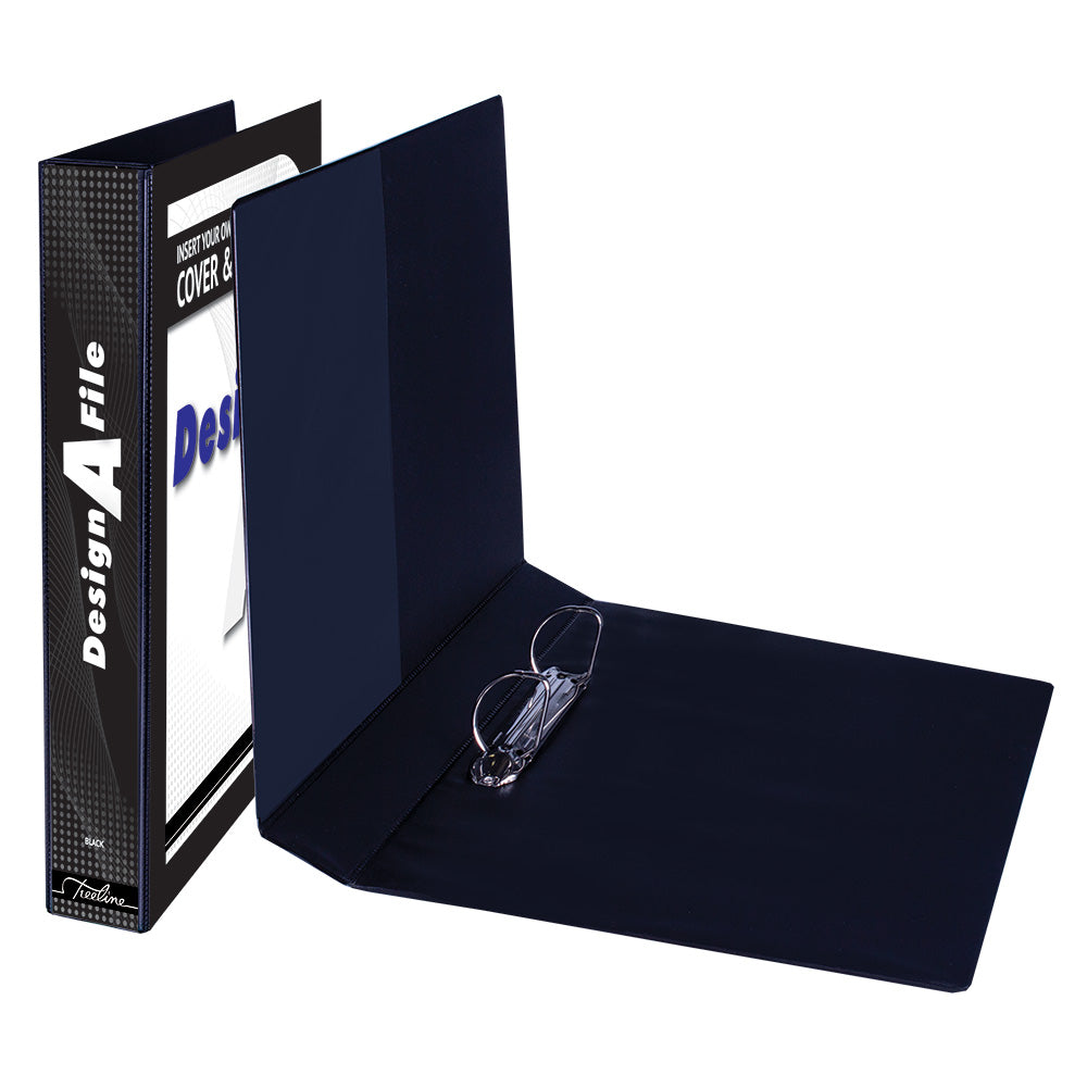 A4 2D Ring Design-A-File PVC with Overlay & Inside Pocket - 25mm - Black 7