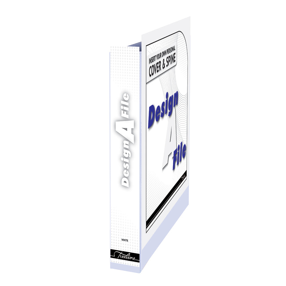 A4 2D Ring Design-A-File PVC with Overlay & Inside Pocket - 25mm - White 2