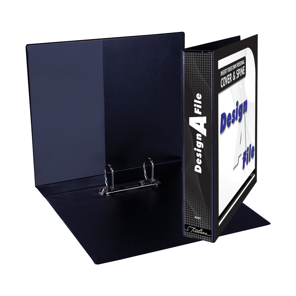 A4 2D Ring Design-A-File PVC with Overlay & Inside Pocket - 40mm - Black 6