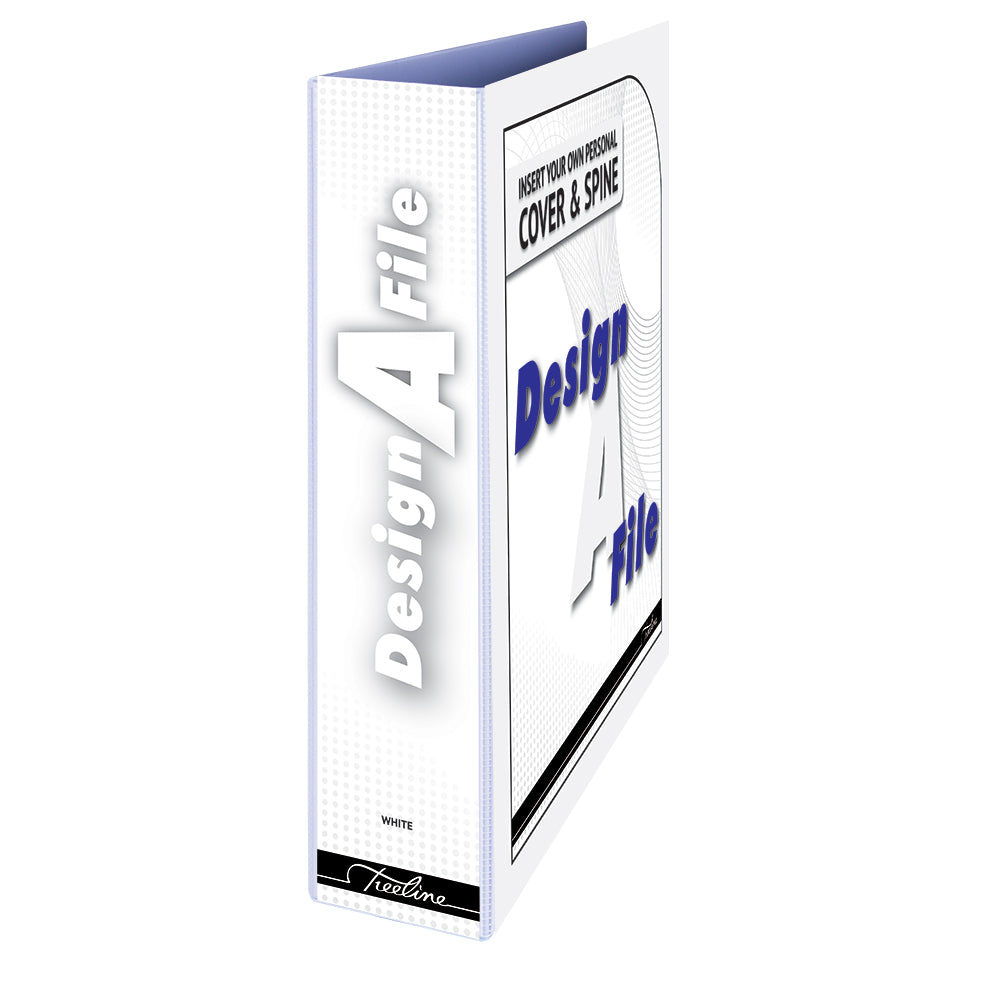 A4 2D Ring Design-A-File PVC with Overlay & Inside Pocket - 50mm - White 1