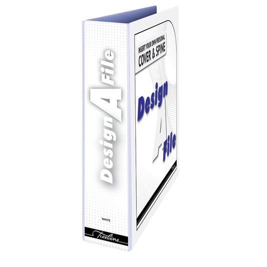 A4 2D Ring Design-A-File PVC with Overlay & Inside Pocket - 50mm - White 1