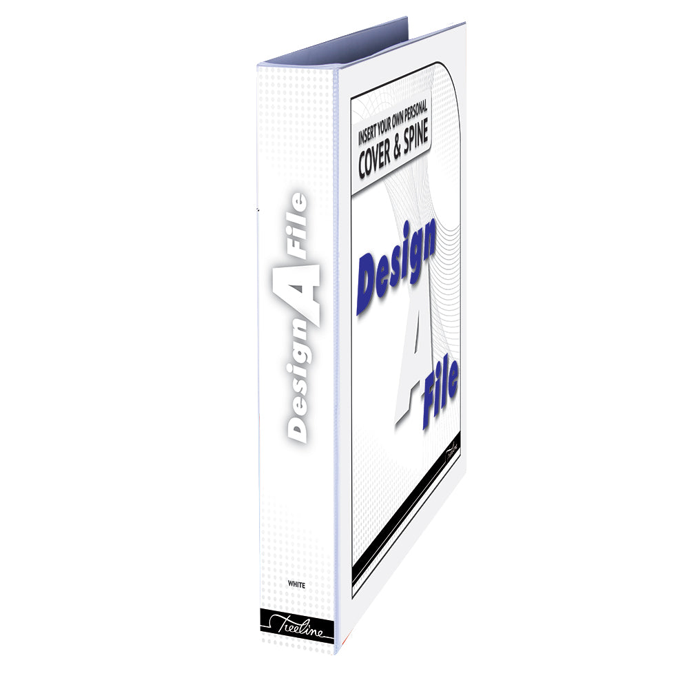 A4 4D Ring Design-A-File PVC with Overlay & Inside Pocket - 25mm - White 1