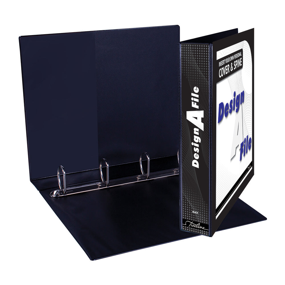 A4 4D Ring Design-A-File PVC with Overlay & Inside Pocket - 40mm - Black 5