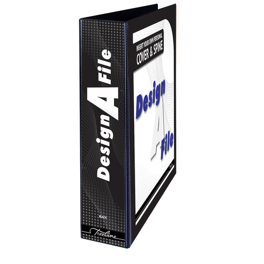A4 4D Ring Design-A-File PVC with Overlay & Inside Pocket - 50mm - Black 1