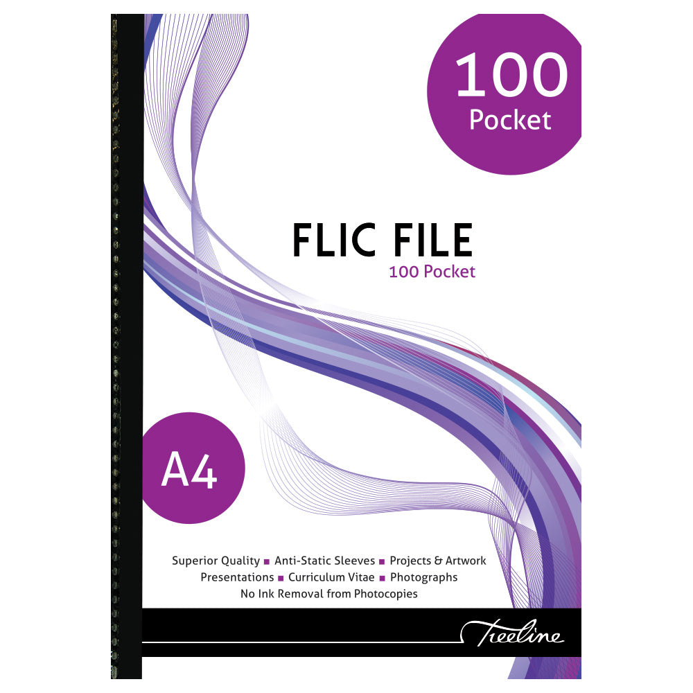 A4 Flic File with Welded Spine - 50 Micron - 100 Pocket