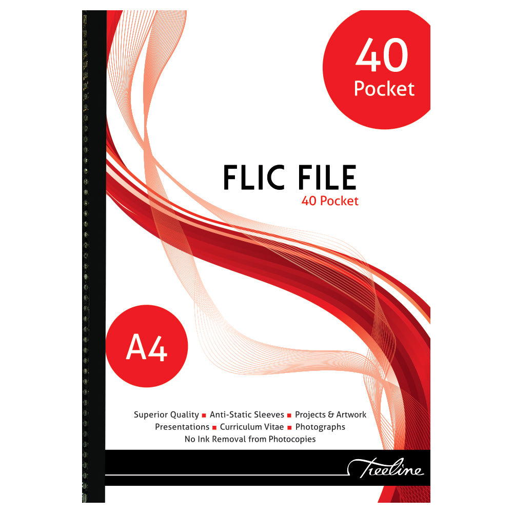 A4 Flic File with Welded Spine - 50 Micron - 40 Pocket