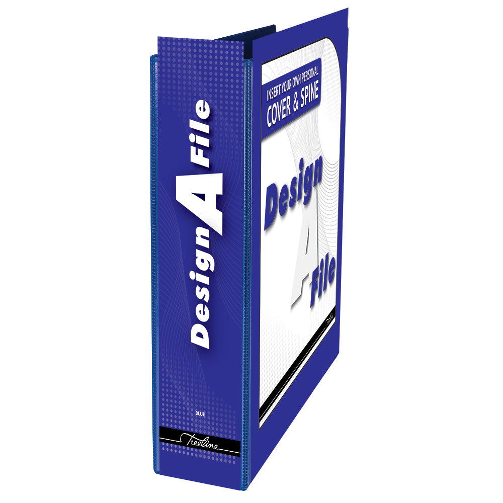 A4 Lever Arch Design-A-File PVC with Overlay & Inside Pocket - 70mm - Blue 3