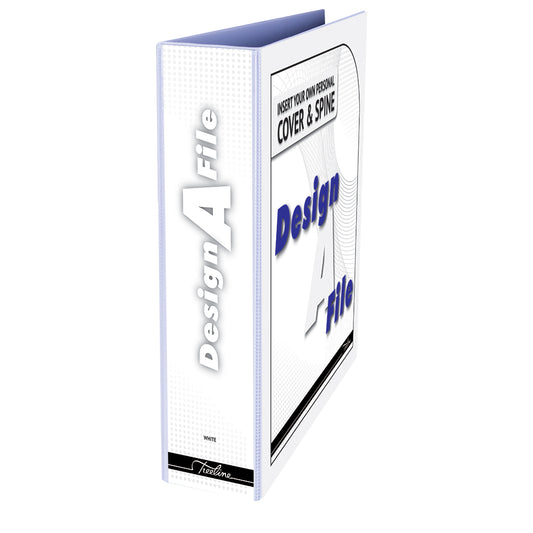 A4 Lever Arch Design-A-File PVC with Overlay & Inside Pocket - 70mm - White 1