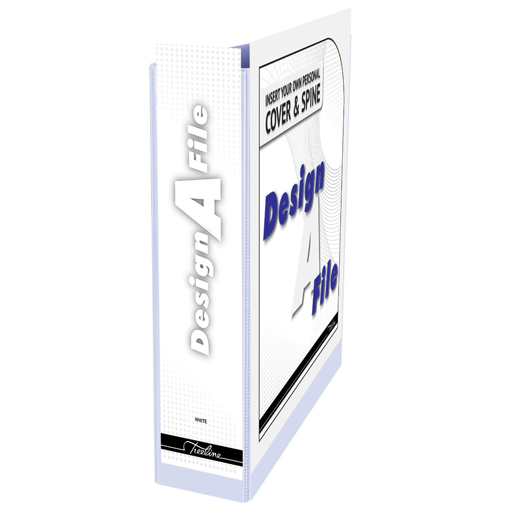 A4 Lever Arch Design-A-File PVC with Overlay & Inside Pocket - 70mm - White 3