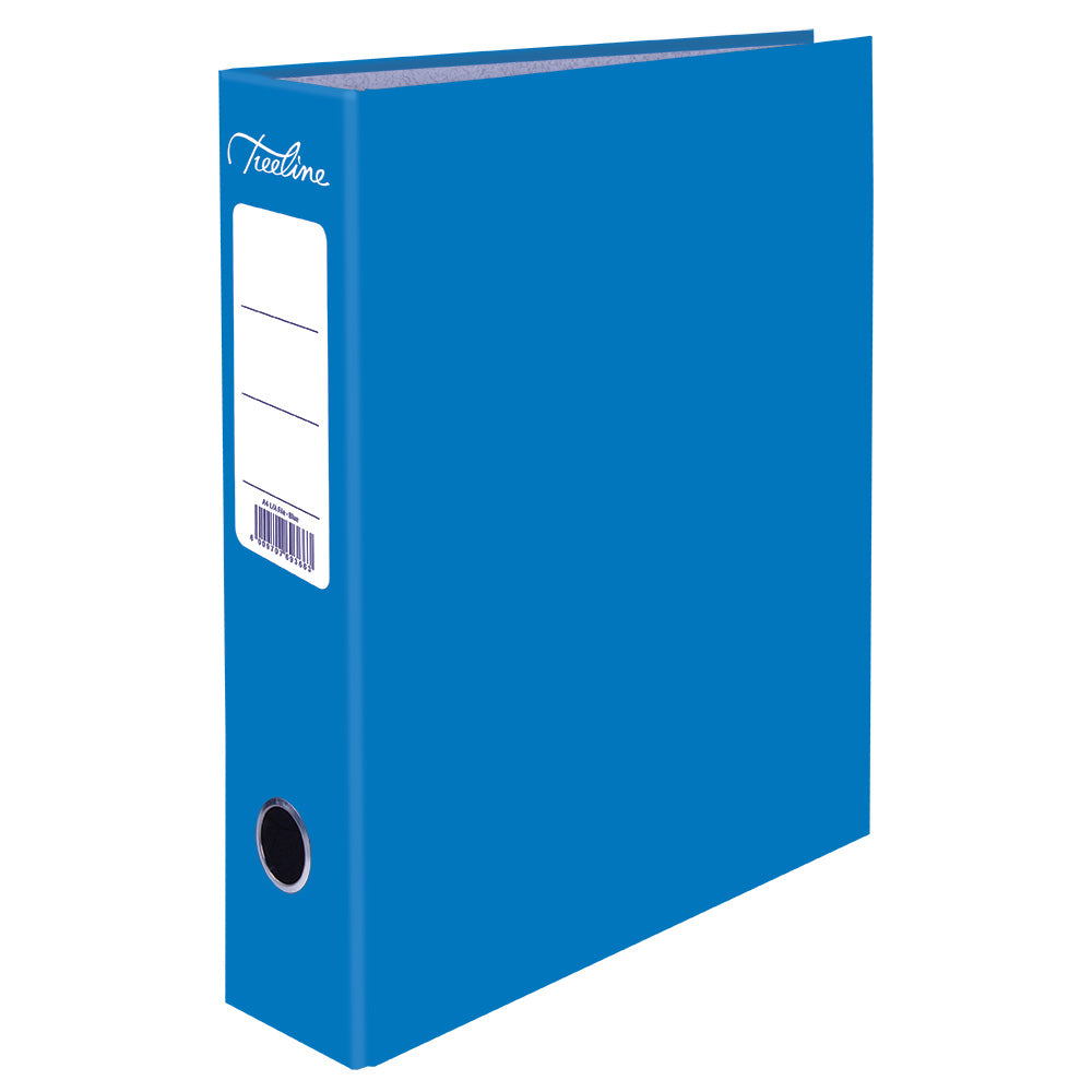A4 Lever Arch File - Mottled Board with Metal Compressor - 317mm height - 80mm Spine - Blue 2