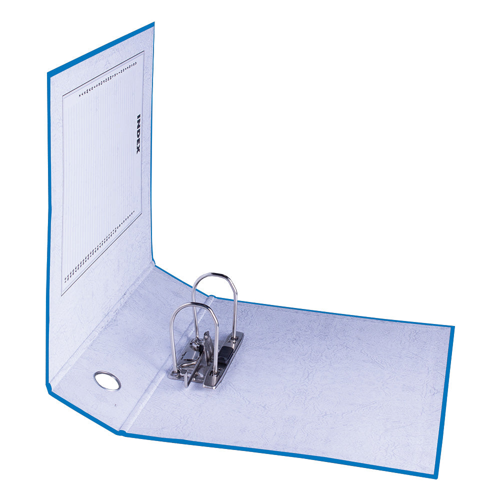 A4 Lever Arch File - Mottled Board with Metal Compressor - 317mm height - 80mm Spine - Blue 7