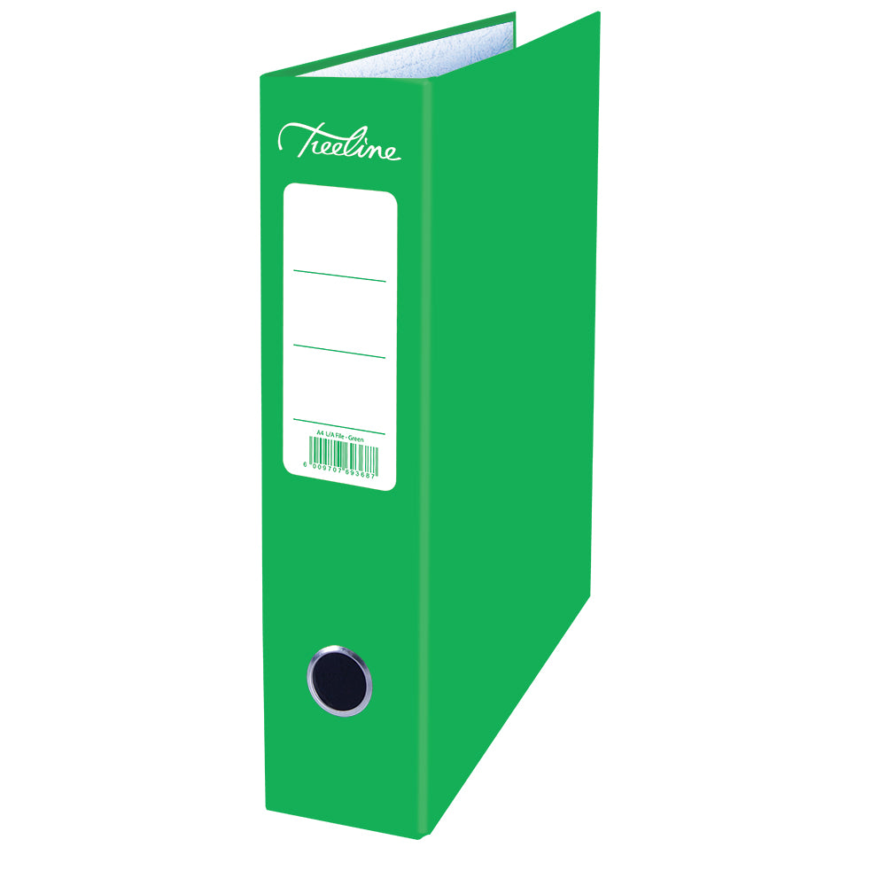 A4 Lever Arch File - Mottled Board with Metal Compressor - 317mm height - 80mm Spine - Green 1