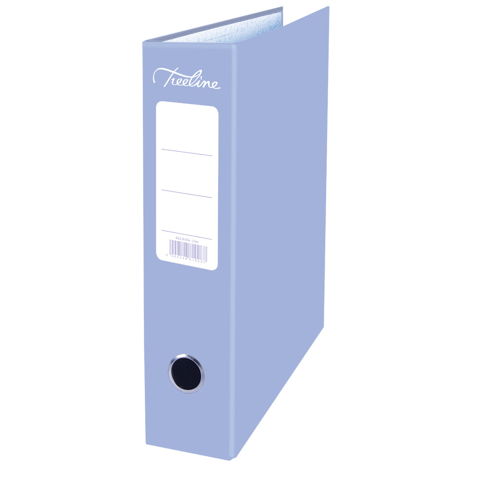 A4 Lever Arch File - Mottled Board with Metal Compressor - 317mm height - 80mm Spine - Lilac 1